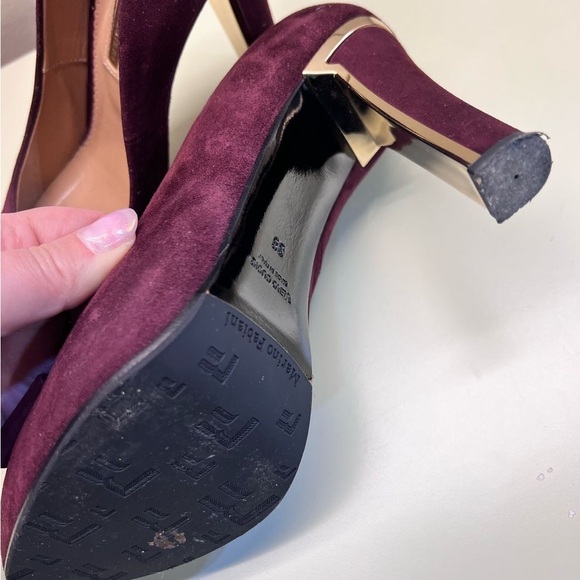 MARINO FABIANI MADE IN ITALY SUEDE  Elegant Burgundy Pumps - Picture 9 of 9